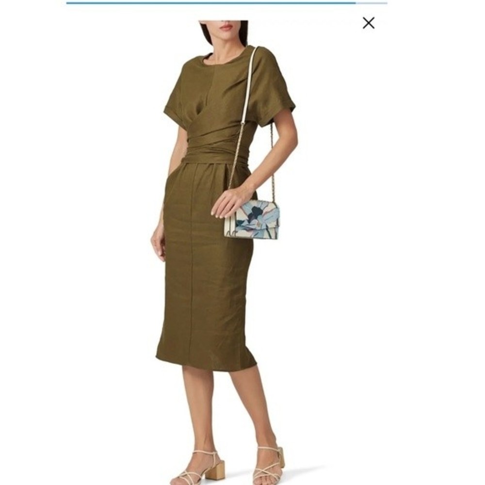 525 America Olive Green Wrap Dress